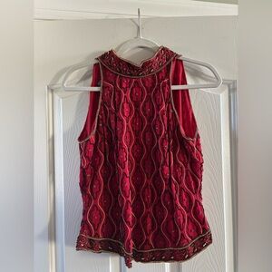 MARINA Red Beaded top